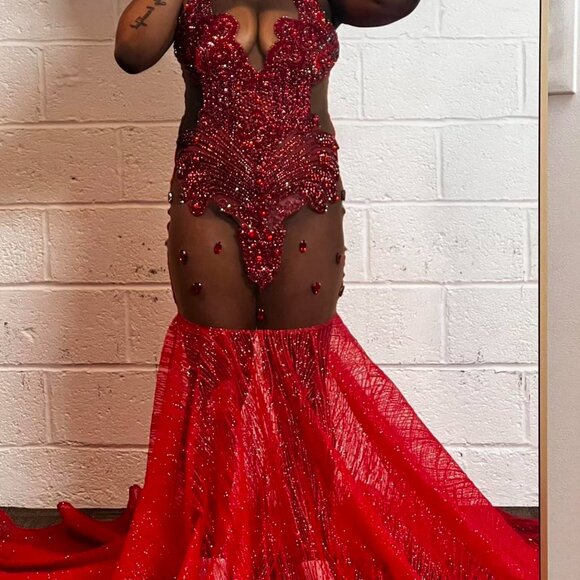 Women's Red Dress - Picture 2 of 2